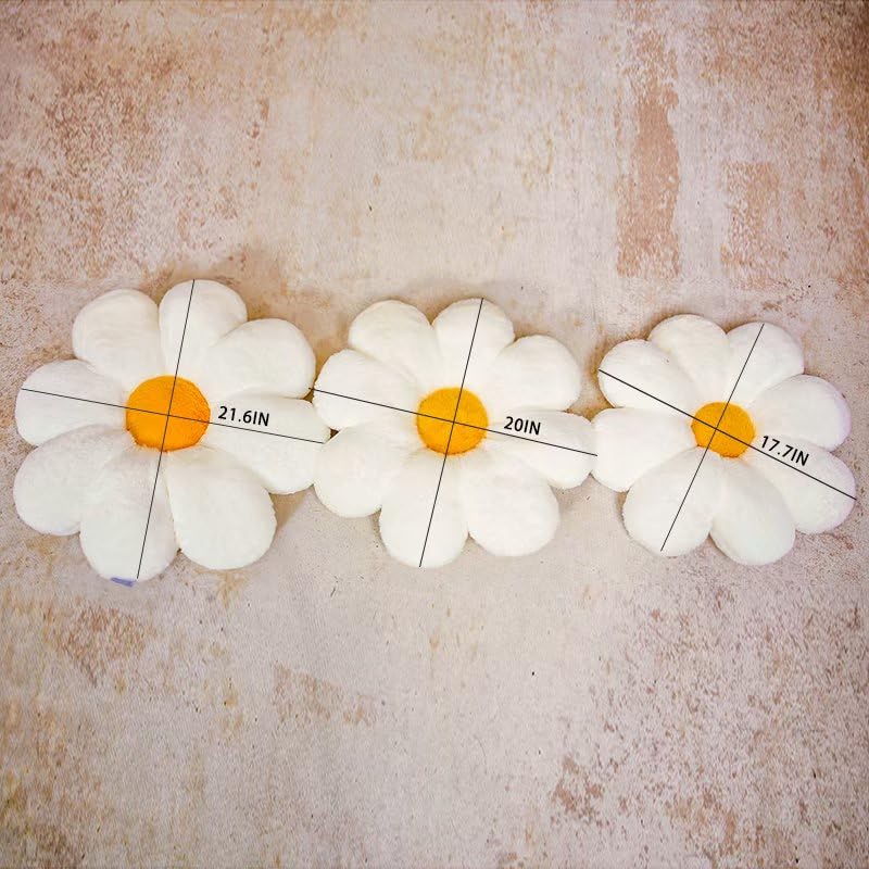 21.65In Cute White Flower Throw Pillow Floor Cushion Pillow as Room Decor Desk Chair Cushion Decorative Bed Throw Pillows for Girls Adults