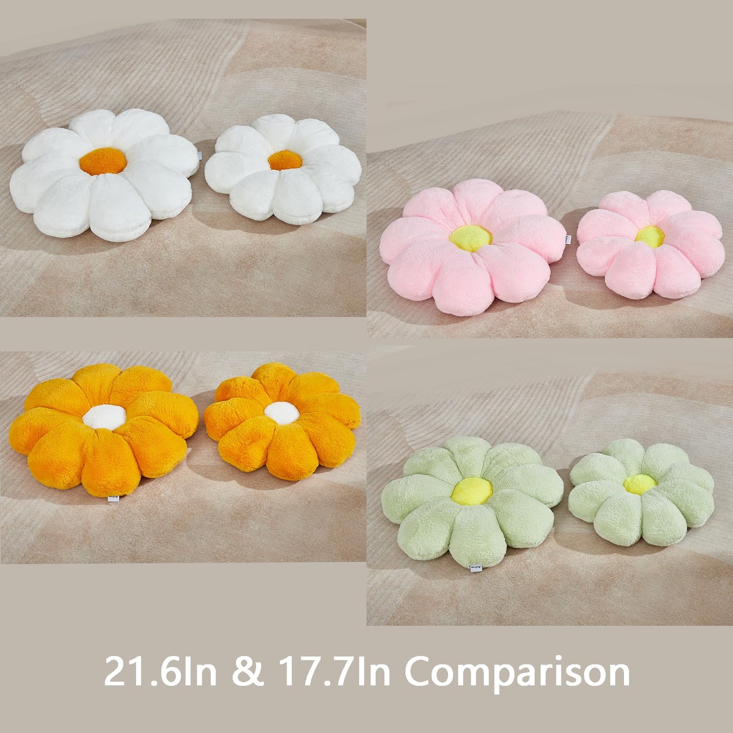 21.65In Cute White Flower Throw Pillow Floor Cushion Pillow as Room Decor Desk Chair Cushion Decorative Bed Throw Pillows for Girls Adults