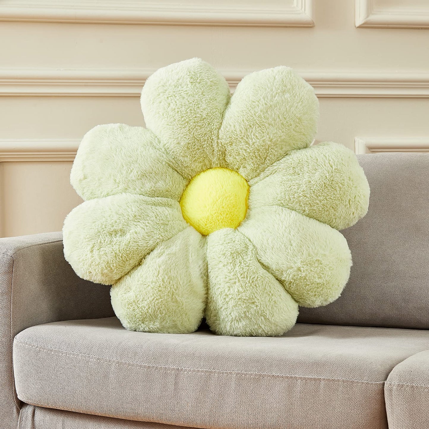 21.65In Cute White Flower Throw Pillow Floor Cushion Pillow as Room Decor Desk Chair Cushion Decorative Bed Throw Pillows for Girls Adults