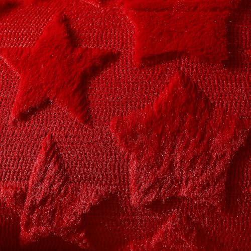 DFXSZ 4th of July Pillow Covers 18x18 inch Set of 2 4th of July Decor White Size Stars Decoration White Soft Plush Faux Fur Jacquard Throw Pillows Independence Day Decorations for Home Sofa PTK030C18