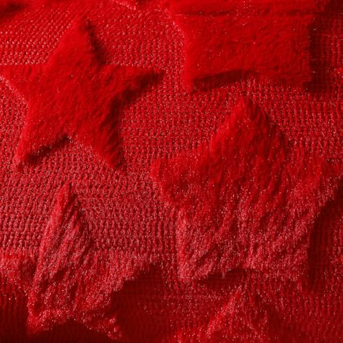 DFXSZ 4th of July Pillow Covers 18x18 inch Set of 2 4th of July Decor White Size Stars Decoration White Soft Plush Faux Fur Jacquard Throw Pillows Independence Day Decorations for Home Sofa PTK030C18