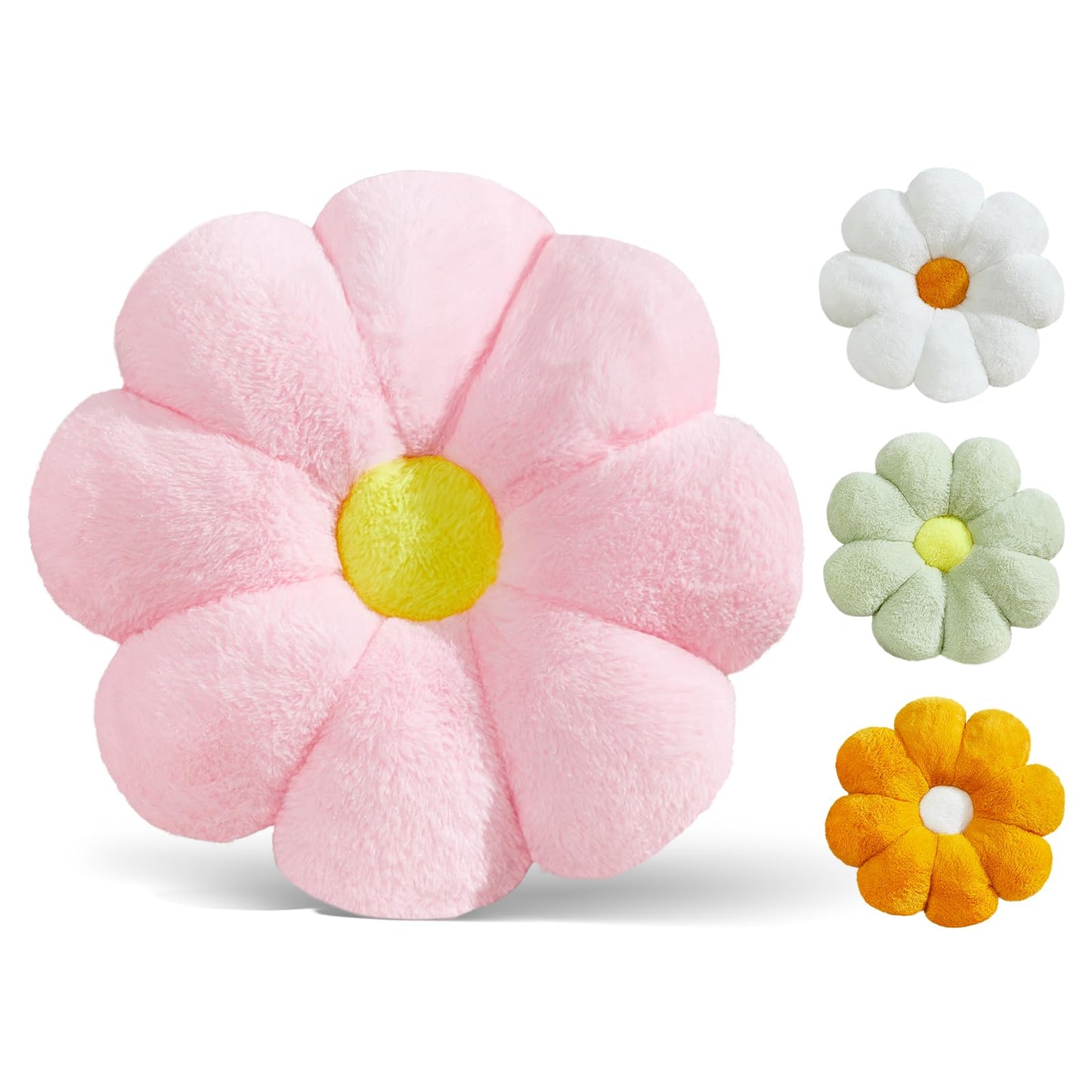 21.65In Cute White Flower Throw Pillow Floor Cushion Pillow as Room Decor Desk Chair Cushion Decorative Bed Throw Pillows for Girls Adults