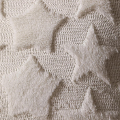 DFXSZ 4th of July Pillow Covers 18x18 inch Set of 2 4th of July Decor White Size Stars Decoration White Soft Plush Faux Fur Jacquard Throw Pillows Independence Day Decorations for Home Sofa PTK030C18