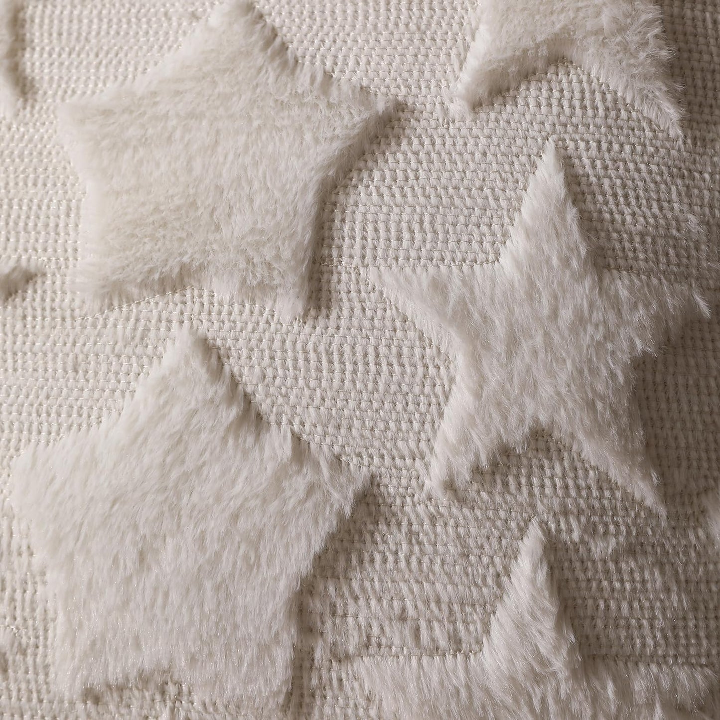 DFXSZ 4th of July Pillow Covers 18x18 inch Set of 2 4th of July Decor White Size Stars Decoration White Soft Plush Faux Fur Jacquard Throw Pillows Independence Day Decorations for Home Sofa PTK030C18