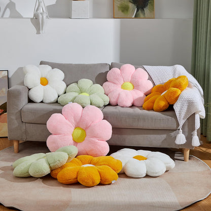 21.65In Cute White Flower Throw Pillow Floor Cushion Pillow as Room Decor Desk Chair Cushion Decorative Bed Throw Pillows for Girls Adults