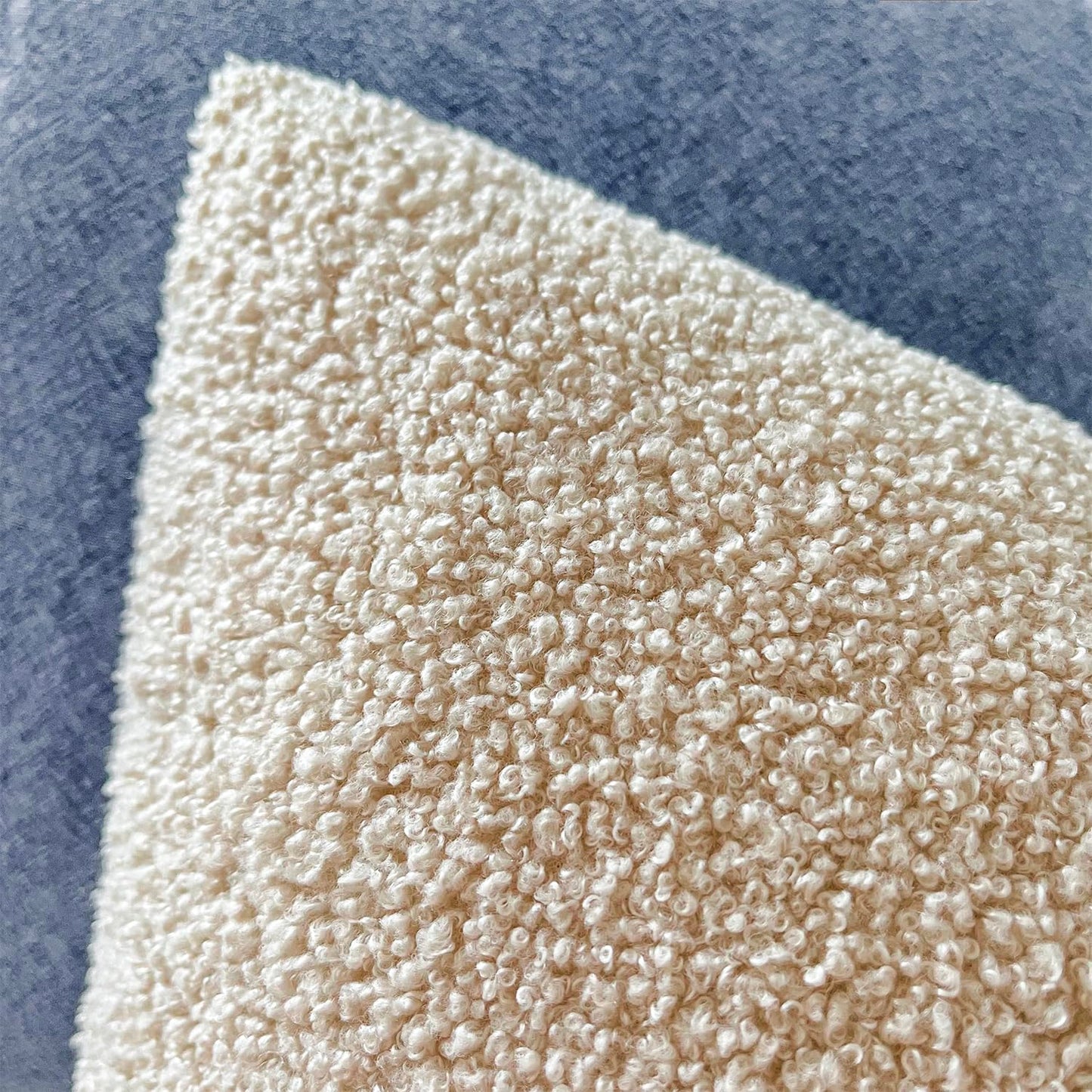 Foindtower Pack of 2, Curly Faux Fur Decorative Throw Pillow Covers Soft Neutral Plush Cushion Case Cozy Fluffy Furry Pillowcase for Home Living Room Couch Bedroom Sofa 18 x 18 Inch, Cream White