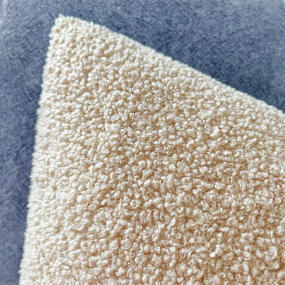 Foindtower Pack of 2, Curly Faux Fur Decorative Throw Pillow Covers Soft Neutral Plush Cushion Case Cozy Fluffy Furry Pillowcase for Home Living Room Couch Bedroom Sofa 18 x 18 Inch, Cream White