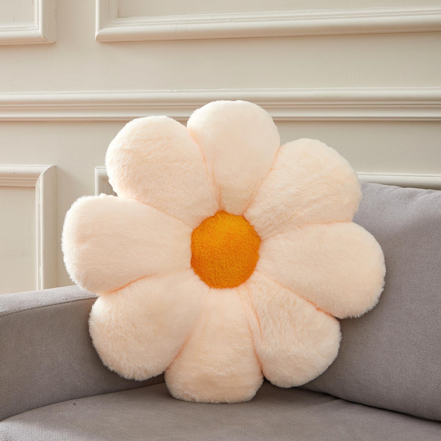 21.65In Cute White Flower Throw Pillow Floor Cushion Pillow as Room Decor Desk Chair Cushion Decorative Bed Throw Pillows for Girls Adults