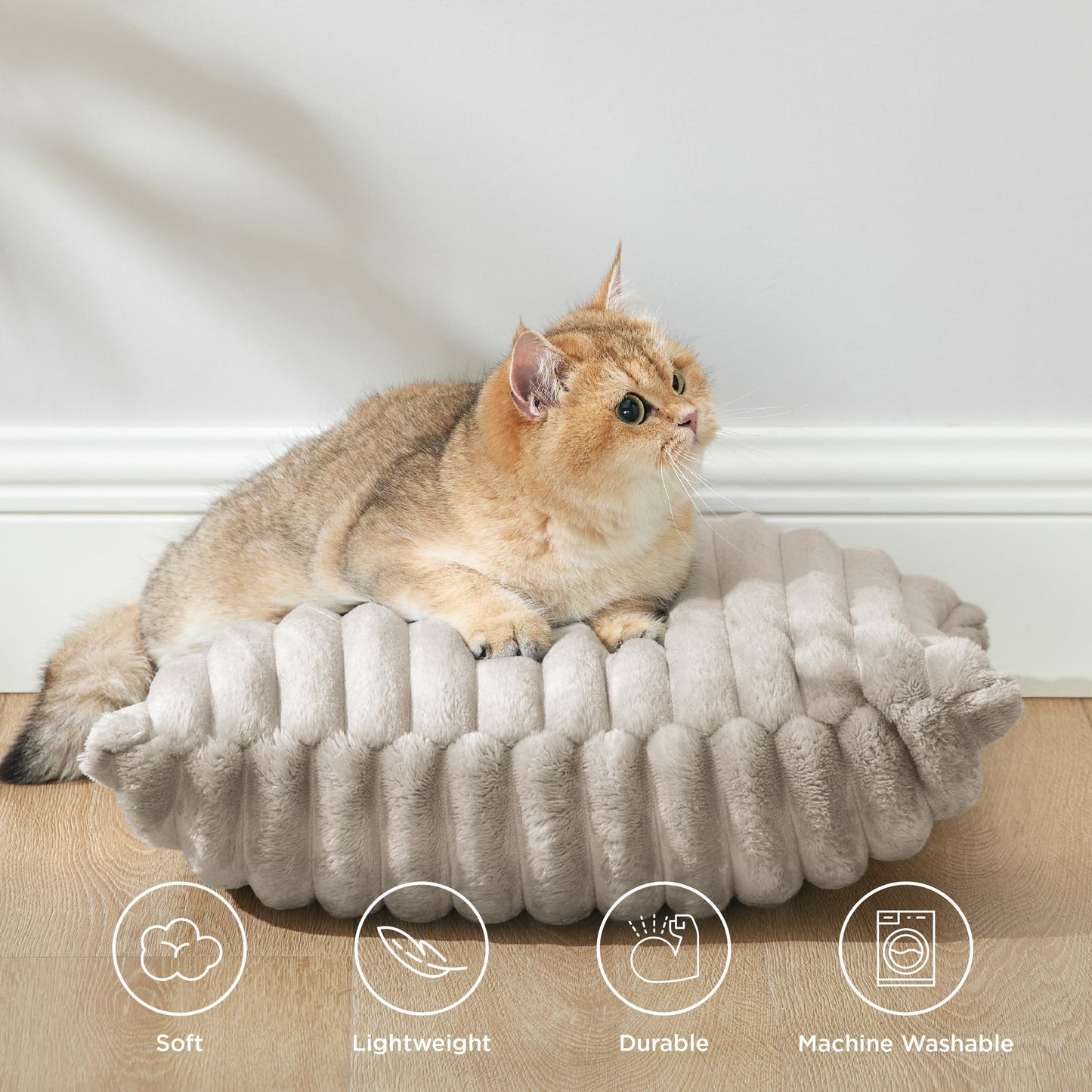 Bedsure White Throw Pillow Covers 18x18 Set of 2, Soft Decorative Fluffy Striped Sofa Pillow Covers, Home Decor for Living Room Couch Bed