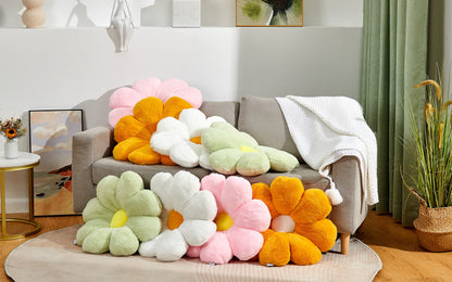 21.65In Cute White Flower Throw Pillow Floor Cushion Pillow as Room Decor Desk Chair Cushion Decorative Bed Throw Pillows for Girls Adults